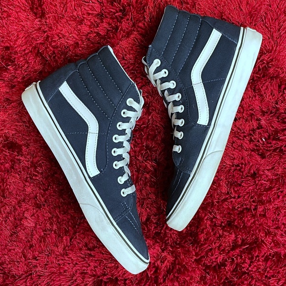 Vans SK8 High Skate Shoes Navy Blue 10.5 Board Style Waffle - Picture 2 of 4